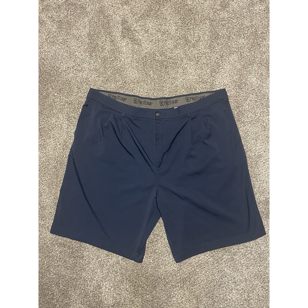 Mens Pro Tour Golf Shorts Pleated Blue Excellent Size 46 Athletic Performance